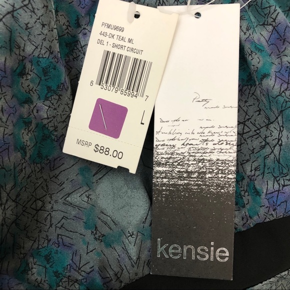Kensie Short Circuit Dress Teal Zipper NWT Large - Picture 10 of 10
